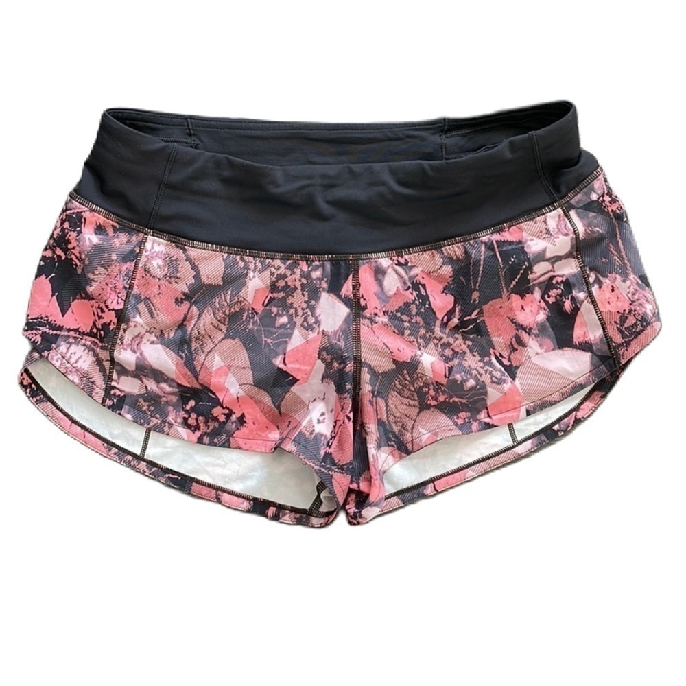 Sz4 Lululemon Speed Up Short 2.5” in Translucence Alpine White Multi/Black EUC